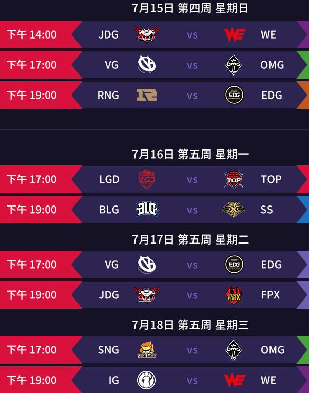 LPL夏季赛赛程公布 6月11日揭幕战JDG vs IG